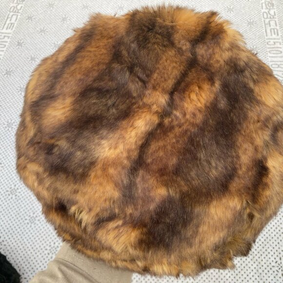 Faux Fur Hat Handmade Russian Hat Brown Cultural Hat Unisex One Size fit most main image 8